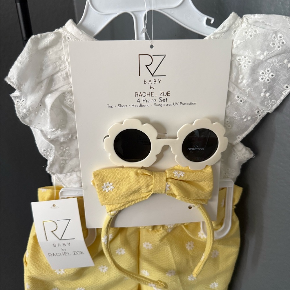 Rachel Zoe Cream Baby Dress with Button Detail